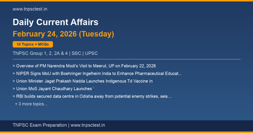 TNPSC Daily Current Affairs February 24, 2026 banner