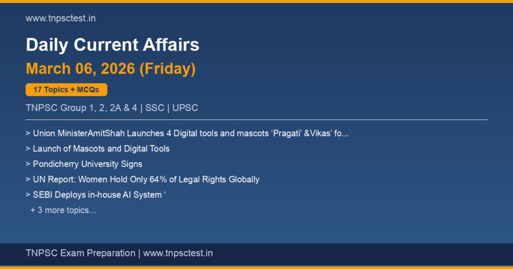 TNPSC Daily Current Affairs March 06, 2026 banner