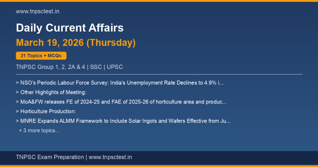 TNPSC Daily Current Affairs March 19, 2026 banner