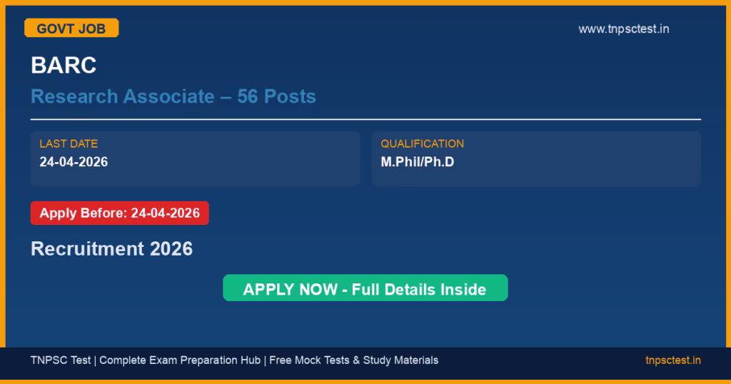 BARC Research Associate – 56 Posts Recruitment 2026