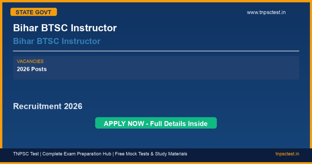 Bihar BTSC Instructor Bihar BTSC Instructor Recruitment 2026