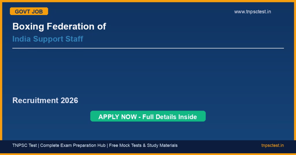 Job recruitment notification banner - boxing-federation-of-india-support-staff-recruitment-2026