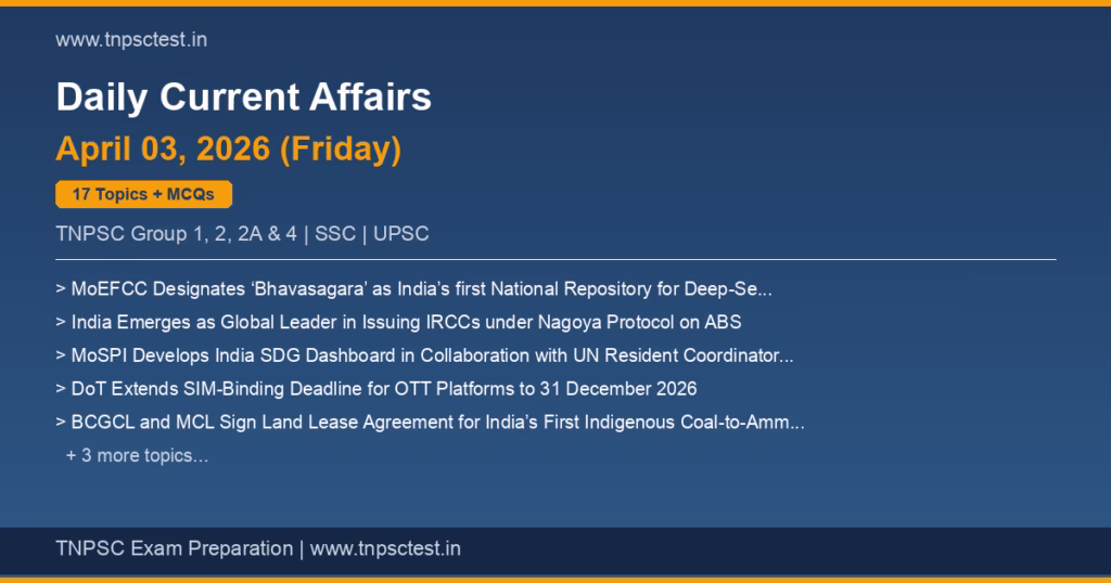 TNPSC Daily Current Affairs April 03, 2026 banner