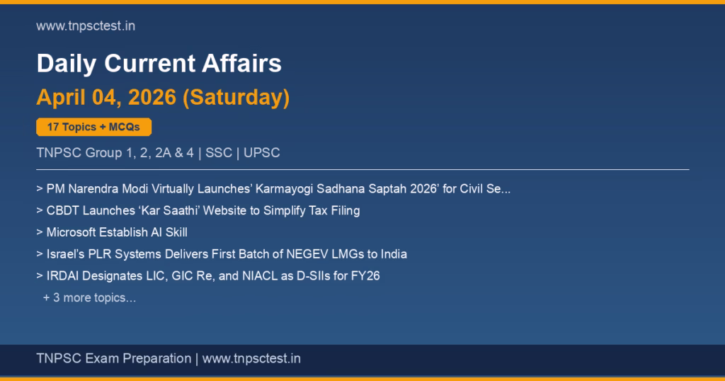 TNPSC Daily Current Affairs April 04, 2026 banner