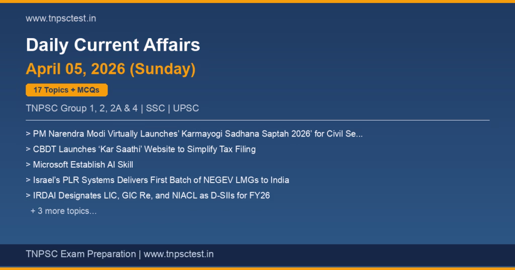 TNPSC Daily Current Affairs April 05, 2026 banner