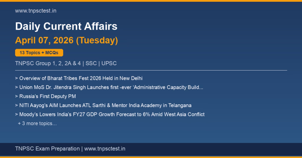 TNPSC Daily Current Affairs April 07, 2026 banner