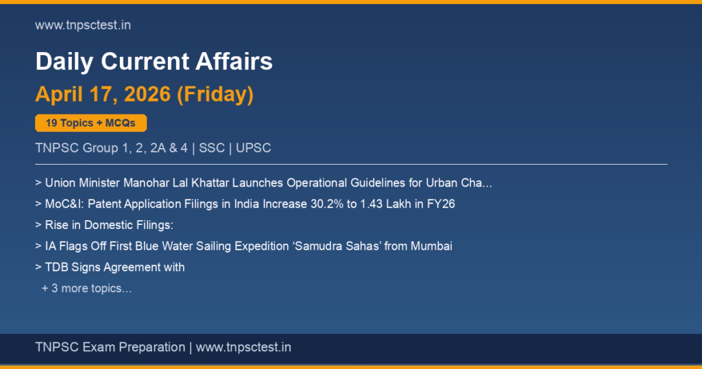 TNPSC Daily Current Affairs April 17, 2026 banner
