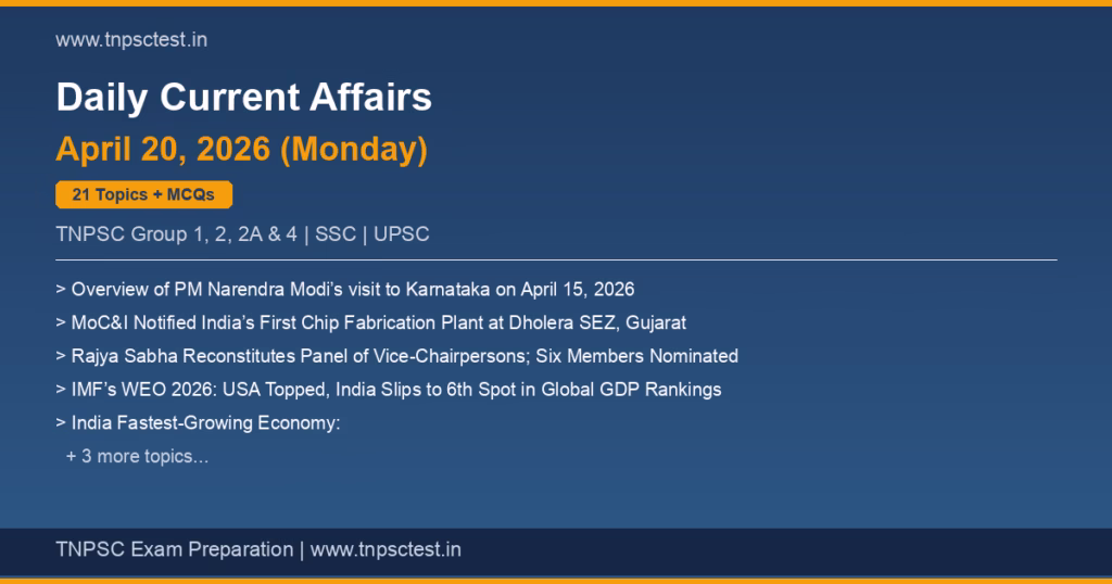 TNPSC Daily Current Affairs April 20, 2026 banner