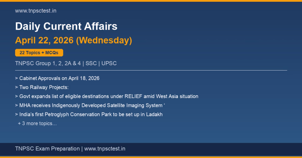 TNPSC Daily Current Affairs April 22, 2026 banner