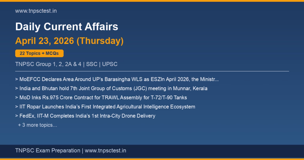TNPSC Daily Current Affairs April 23, 2026 banner