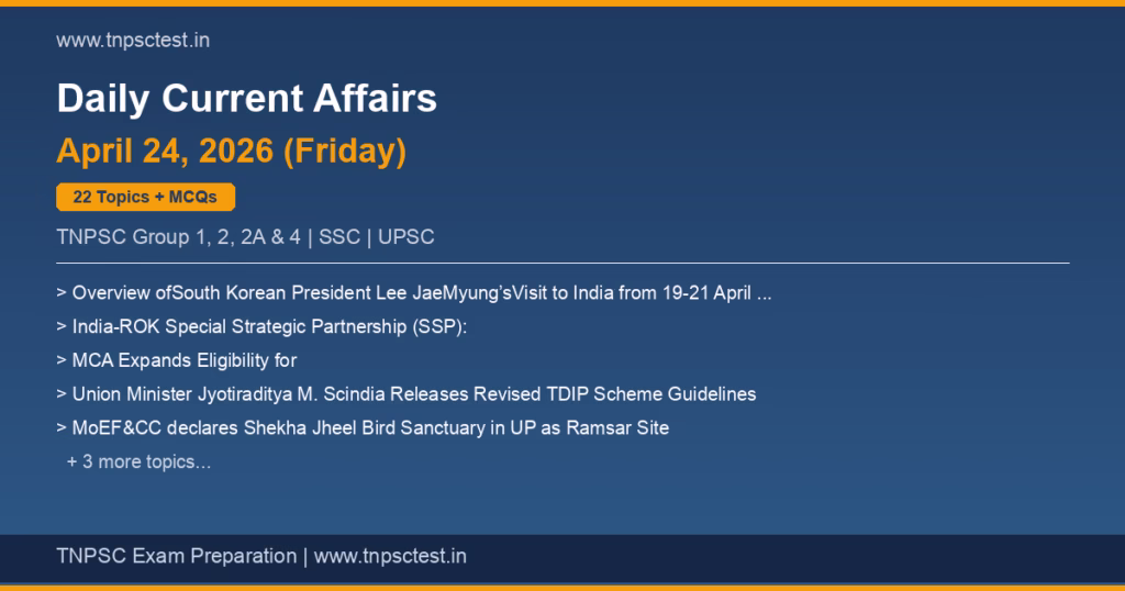 TNPSC Daily Current Affairs April 24, 2026 banner