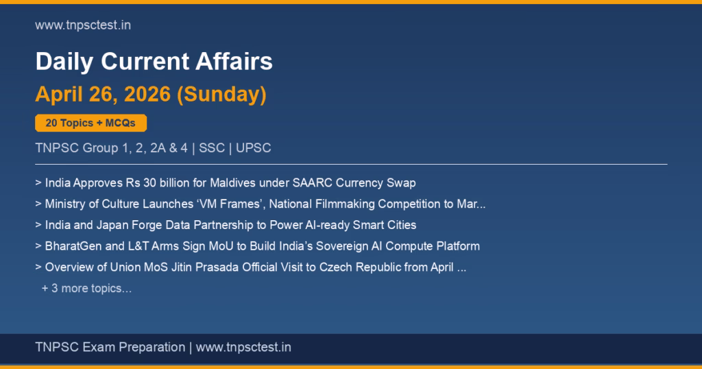TNPSC Daily Current Affairs April 26, 2026 banner