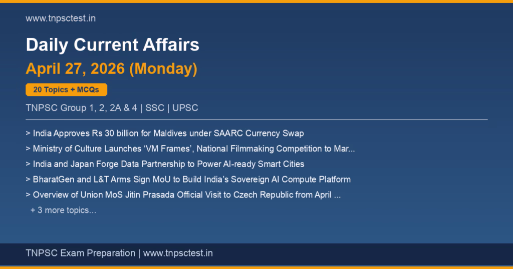 TNPSC Daily Current Affairs April 27, 2026 banner