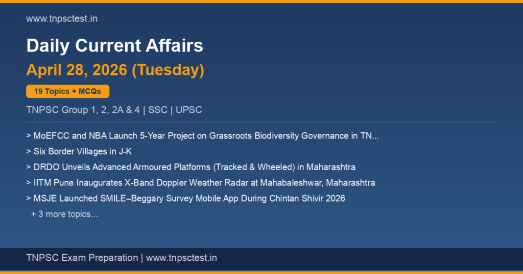 TNPSC Daily Current Affairs April 28, 2026 banner
