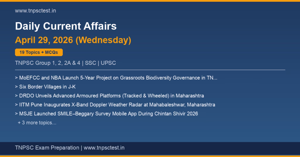 TNPSC Daily Current Affairs April 29, 2026 banner