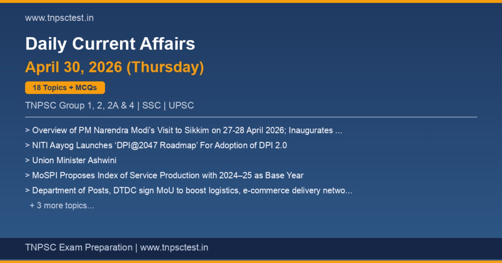 TNPSC Daily Current Affairs April 30, 2026 banner