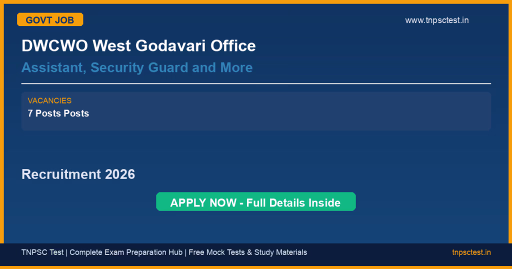 Job recruitment notification banner - dwcwo-west-godavari-office-assistant-security-guard-and-more-7-posts-recruitment