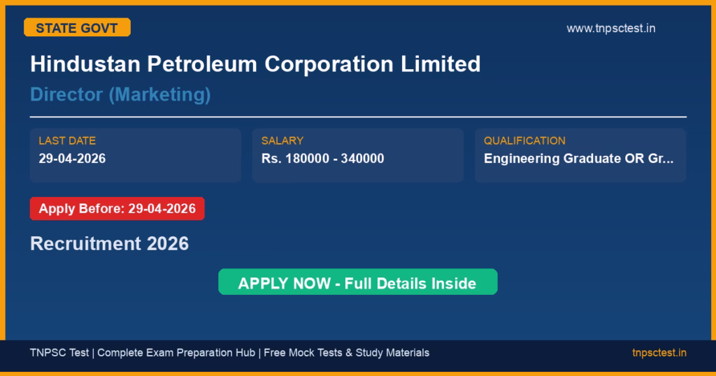 Hindustan Petroleum Corporation Limited Director (Marketing) Recruitment 2026