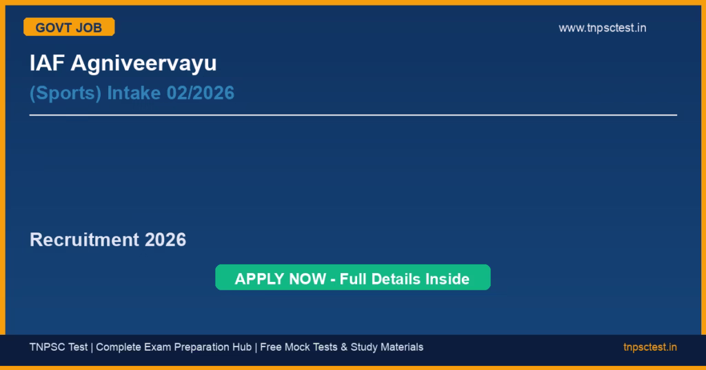 Job recruitment notification banner - iaf-agniveervayu-sports-intake-022026-recruitment-2026