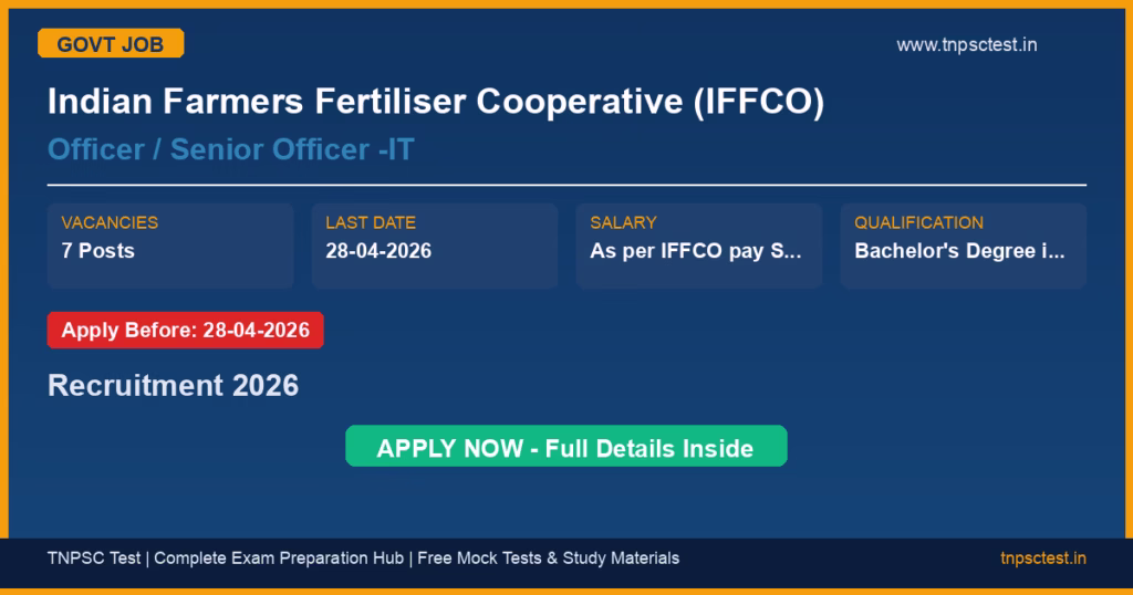 Indian Farmers Fertiliser Cooperative (IFFCO) Officer / Senior Officer -IT Recruitment 2026