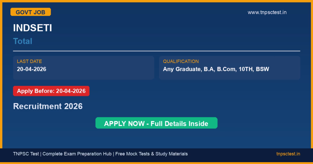 INDSETI Total Recruitment 2026