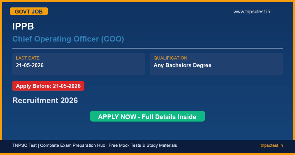IPPB Chief Operating Officer (COO) Recruitment 2026