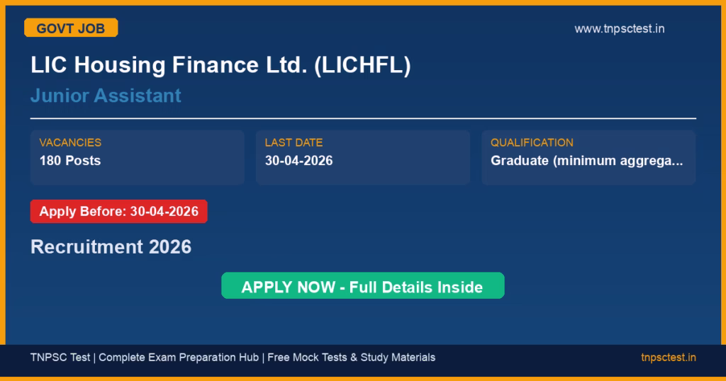 LIC Housing Finance Ltd. (LICHFL) Junior Assistant Recruitment 2026