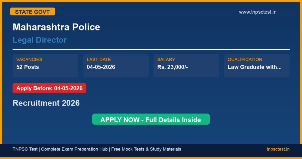 Maharashtra Police Legal Director Recruitment 2026