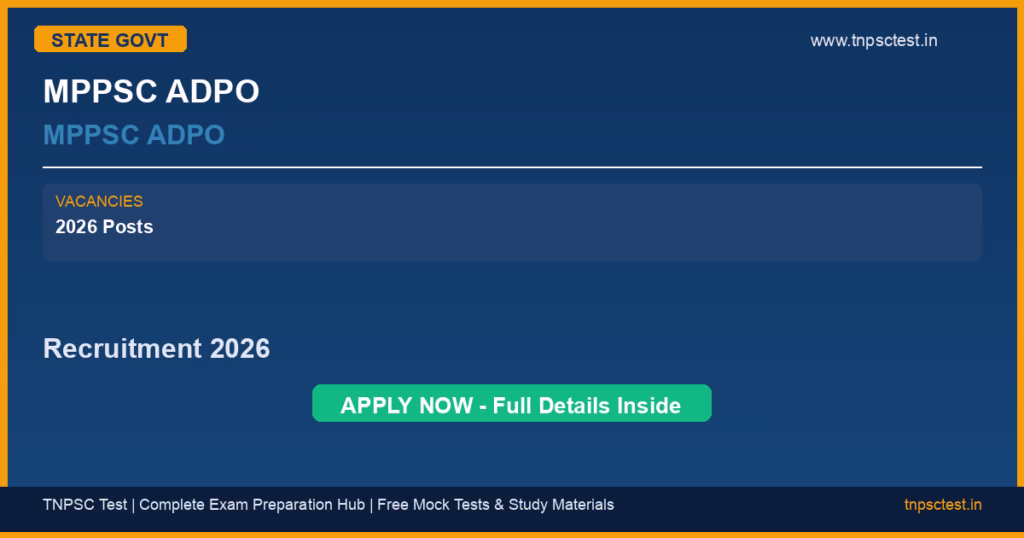 MPPSC ADPO MPPSC ADPO Recruitment 2026