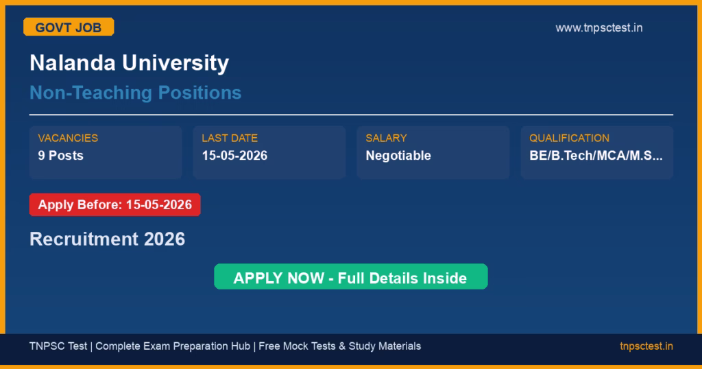 Nalanda University Non-Teaching Positions Recruitment 2026