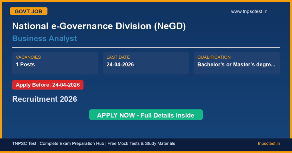 National e-Governance Division (NeGD) Business Analyst Recruitment 2026