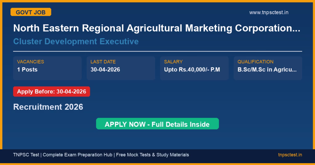North Eastern Regional Agricultural Marketing Corporation (NERAMAC) Cluster Development Executive Recruitment 2026