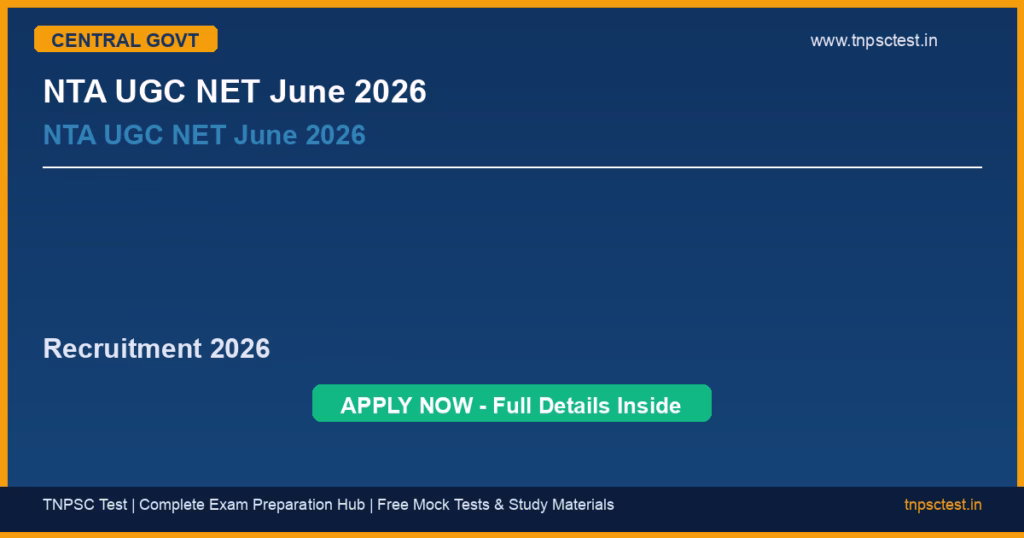 NTA UGC NET June 2026 NTA UGC NET June 2026 Recruitment 2026