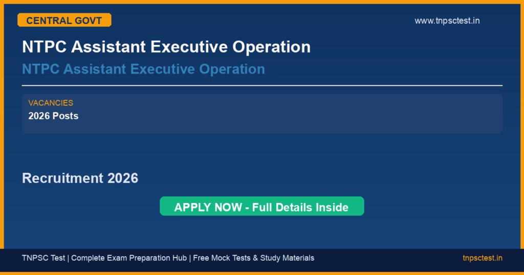 NTPC Assistant Executive Operation NTPC Assistant Executive Operation Recruitment 2026