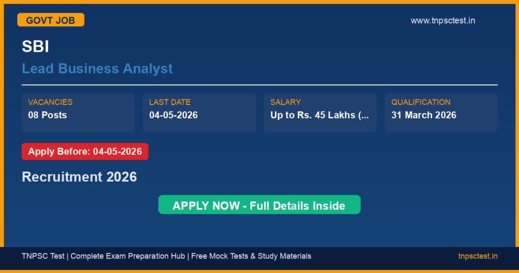 SBI Lead Business Analyst Recruitment 2026