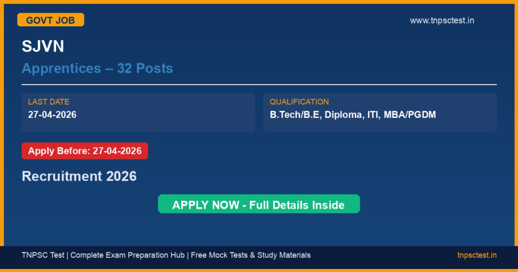 SJVN Apprentices – 32 Posts Recruitment 2026