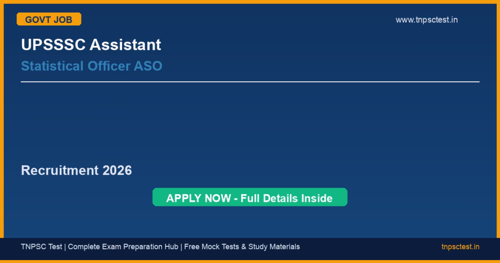 Job recruitment notification banner - upsssc-assistant-statistical-officer-aso-recruitment-2026