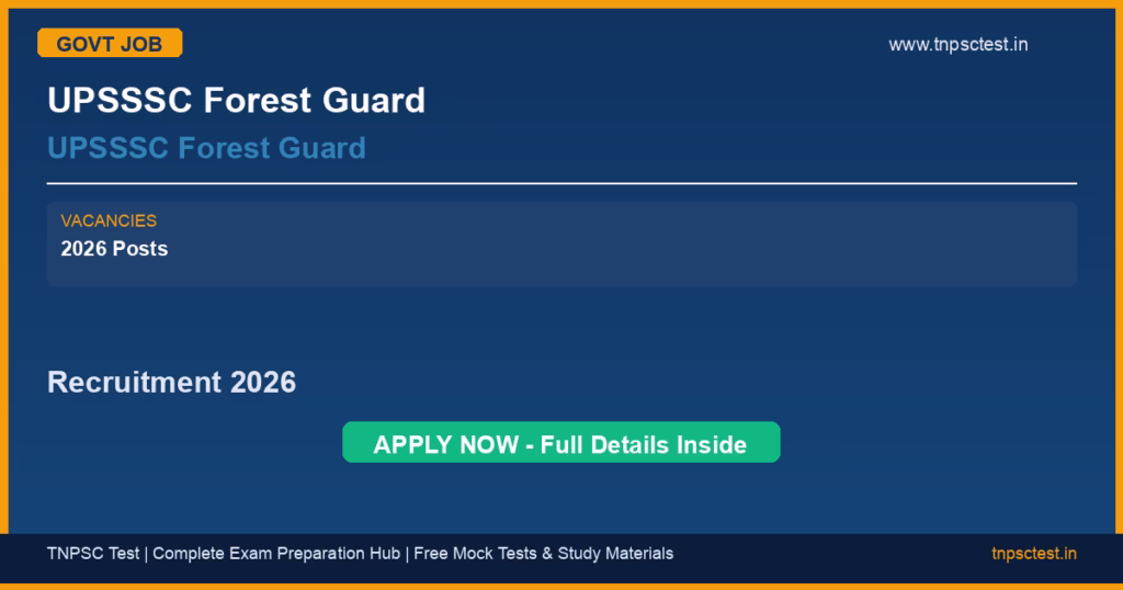 UPSSSC Forest Guard UPSSSC Forest Guard Recruitment 2026