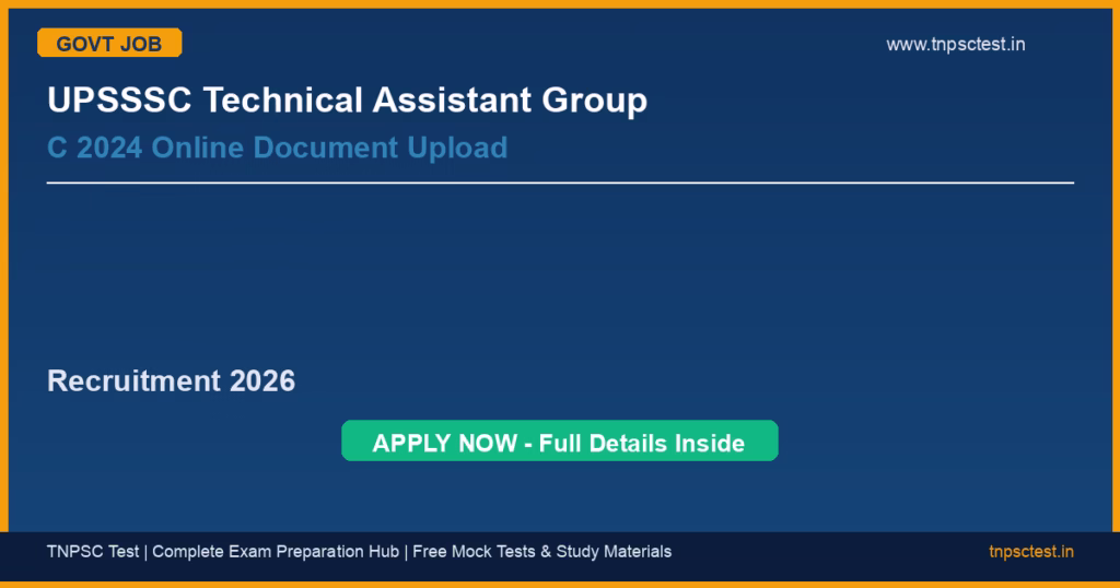 Job recruitment notification banner - upsssc-technical-assistant-group-c-2024-online-document-upload-recruitment-2026