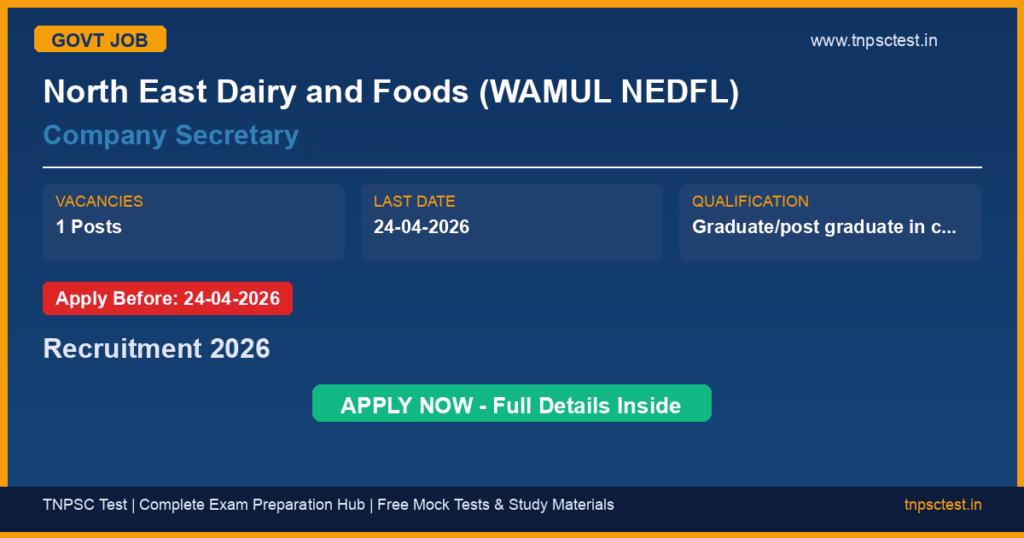 North East Dairy and Foods (WAMUL NEDFL) Company Secretary Recruitment 2026
