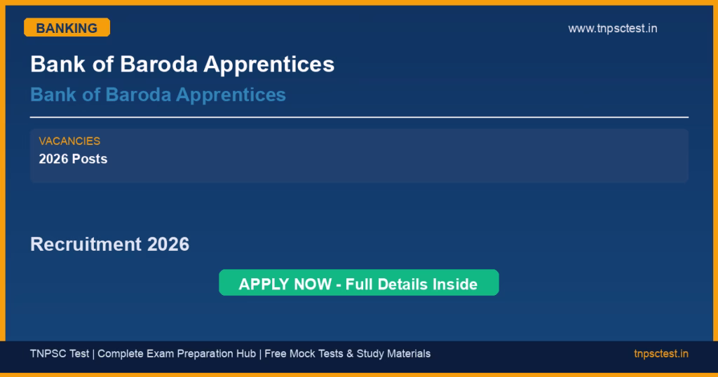 Bank of Baroda Apprentices Bank of Baroda Apprentices Recruitment 2026