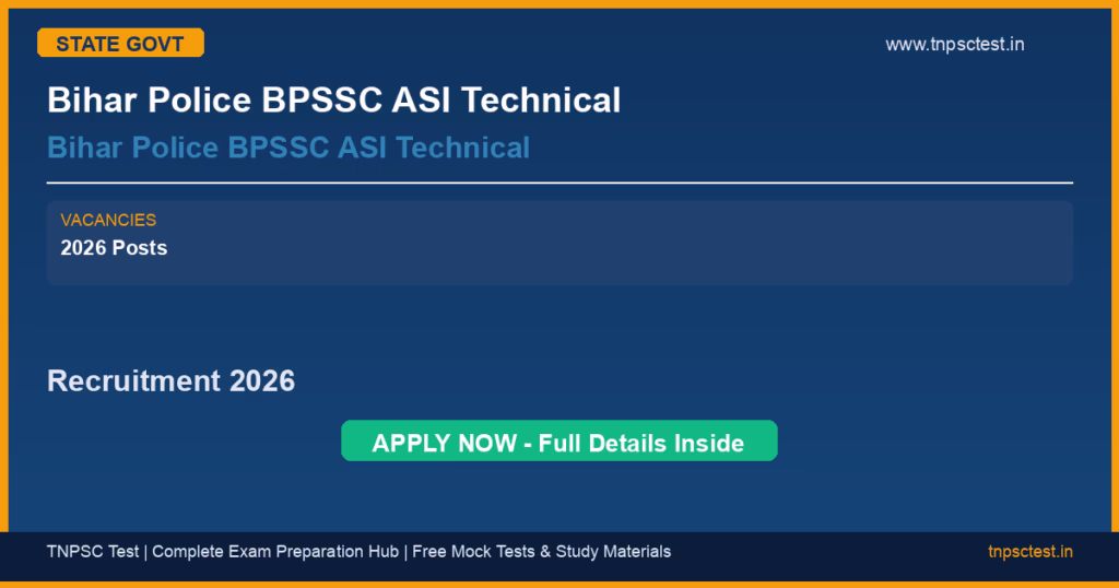 Bihar Police BPSSC ASI Technical Bihar Police BPSSC ASI Technical Recruitment 2026