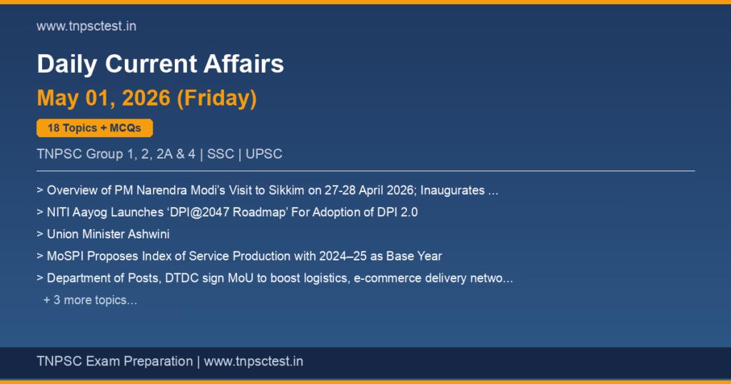 TNPSC Daily Current Affairs May 01, 2026 banner