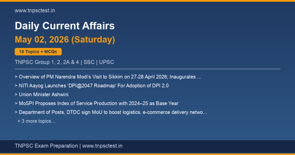 TNPSC Daily Current Affairs May 02, 2026 banner