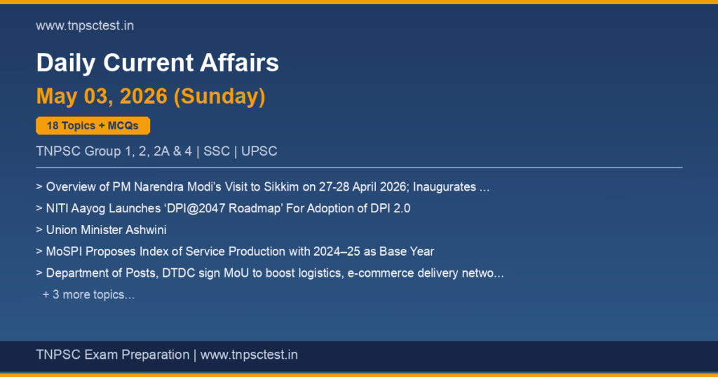 TNPSC Daily Current Affairs May 03, 2026 banner