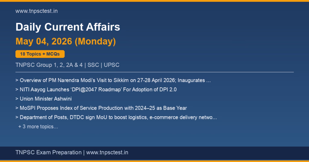 TNPSC Daily Current Affairs May 04, 2026 banner