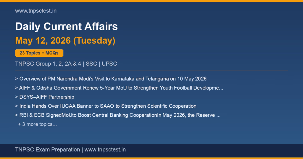 TNPSC Daily Current Affairs May 12, 2026 banner