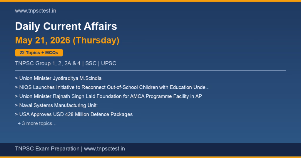 TNPSC Daily Current Affairs May 21, 2026 banner