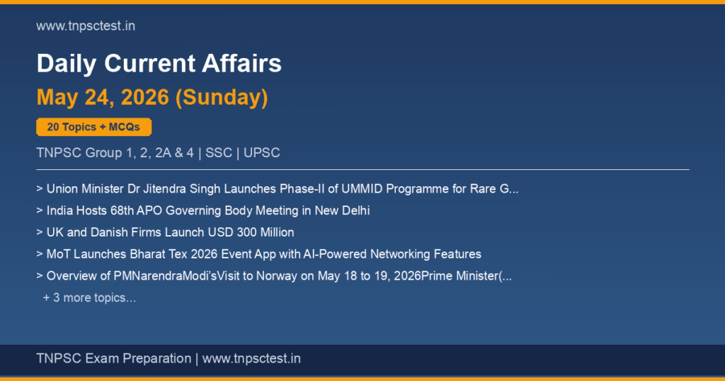 TNPSC Daily Current Affairs May 24, 2026 banner