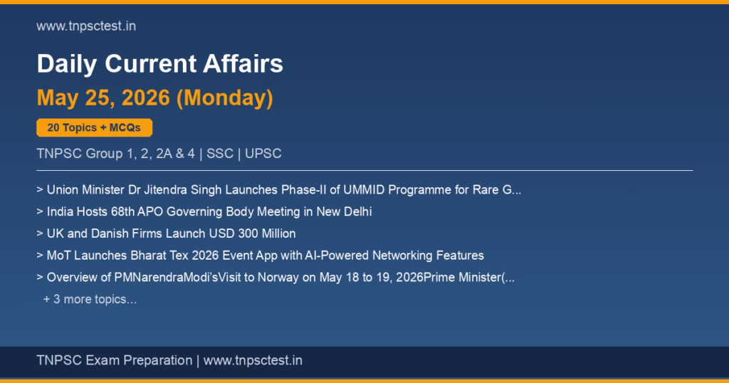 TNPSC Daily Current Affairs May 25, 2026 banner